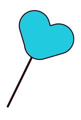 Heart candy on a stick, 90s retro element