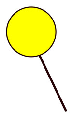 Round candy on a stick, 90s retro element