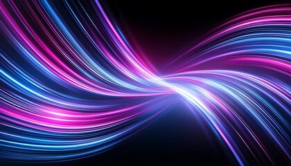 Abstract futuristic background. Purple, Blue and pink motion blur lines set against a black