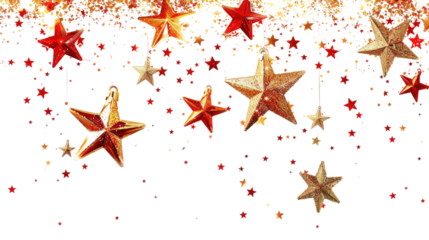 Christmas stars on a transparent background