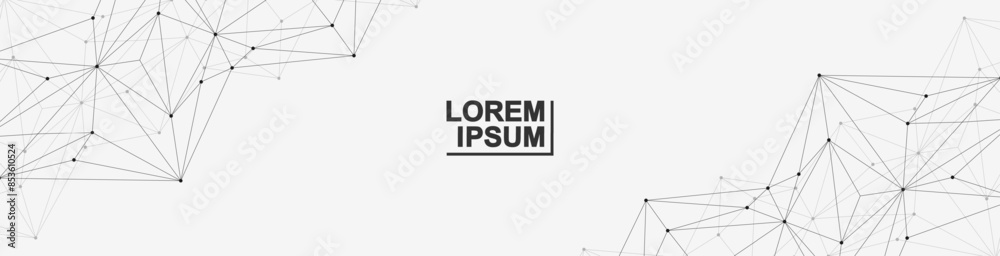 Poster global network connection website header or banner design. abstract background with connecting dots 
