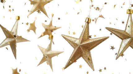 Christmas stars on a transparent background