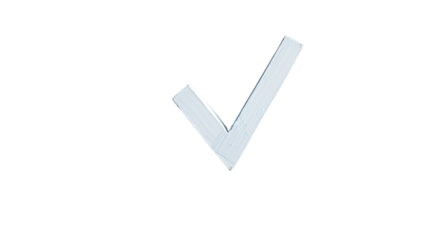 Check mark on transparent background