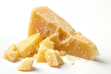 Pieces of cheese cut into various shapes