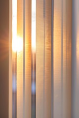 Obraz premium A window with sunlight shining through the curtains, great for interior design and decoration images