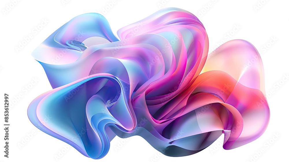 Poster abstract shape gradient elements on a transparent background