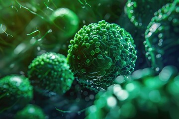 A detailed shot of fresh green broccoli florets
