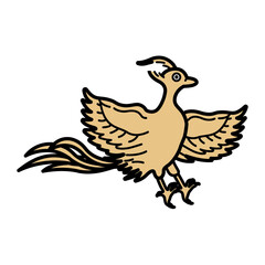 アイコン風　鳳凰のイラスト