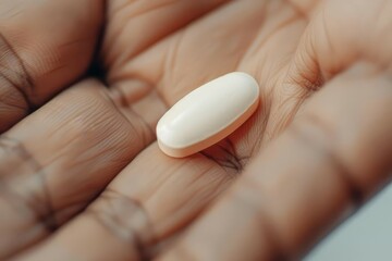 close up of pill in hand