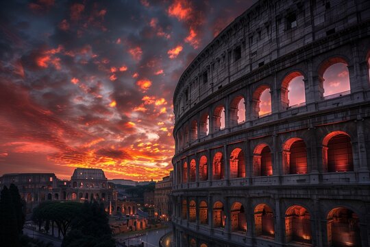 Colosseum Sunset in Rome, Italy