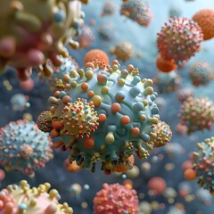 Naklejka premium A colorful underwater scene with red and yellow coral, surrounded by tropical marine life and vibrant fish