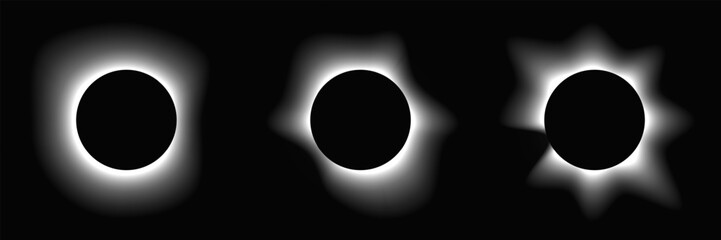 Set of circle illuminate light frames