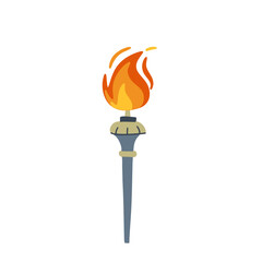 Illustration of an Olympic torch with burning flame in flat style. Perfect for projects on Olympics, sports, and international events. Vector illustration