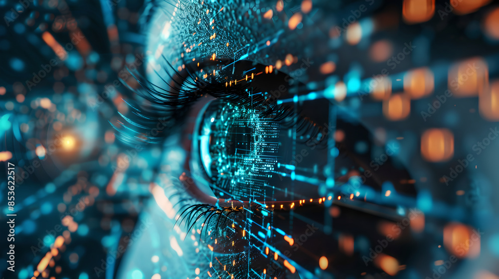 Poster the eye of the world peers into the complexity of digital ethics, where artificial intelligence and 