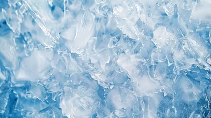 Obraz premium Frosty Blue Ice Crystal Patterns Close-Up