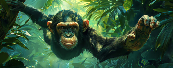 Chimpanzee fabric prints