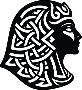 recommend clip art: sphinx in silhouete with celtic knot pattern illustration