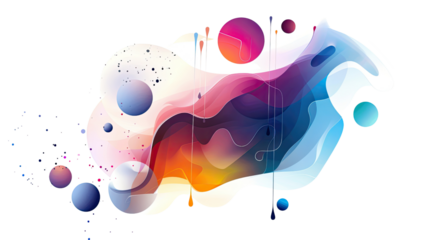 Abstract Shape Gradient elements on a transparent background