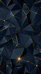 Fototapeta premium Dark polygonal, geometric pattern
