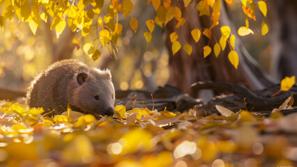Cute Wombat Exploring Amidst