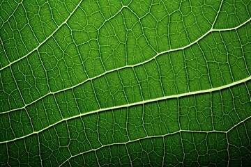 Obraz premium Green Elegance: Up-Close with a Leaf's Delicate Patterns