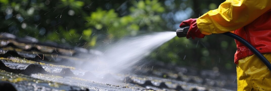 Professional roof maintenance services using high pressure cleaning for optimal results
