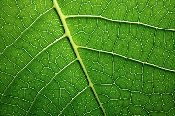Fototapeta premium Green Elegance: Up-Close with a Leaf's Delicate Patterns