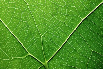 Obraz premium Green Elegance: Up-Close with a Leaf's Delicate Patterns