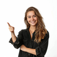 woman pointing