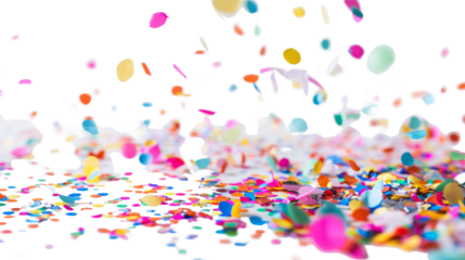 Party popper confetti , party concept on white background 
