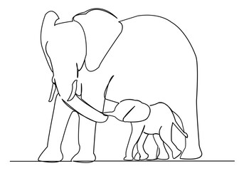 mom elephant and baby elephant