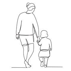 mom with a baby on a walk