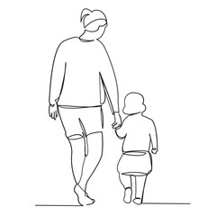 mom with a baby on a walk