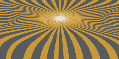 Ice cream swirling radial background. Converging psychadelic scalable stripes. Fun sun light beams. Helix rotation rays. Vector illustration for swirl design. Summer. Vortex spiral twirl