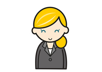 笑顔の金髪外国人女性