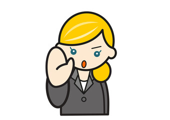 ストップポーズの金髪外国人女性