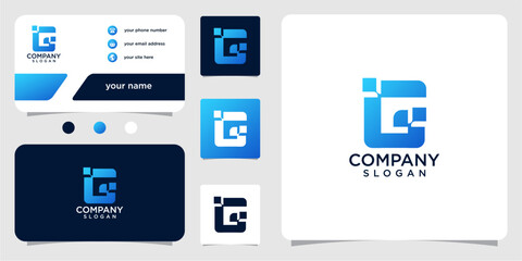 abstract letter g logo template. icon for technology, modern, simple with business card