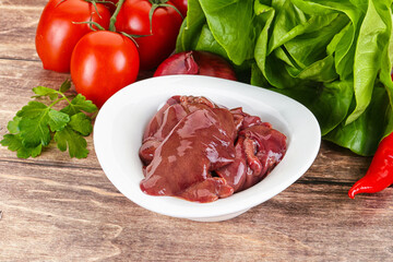 Raw chicken liver for cooking