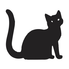 Black cat vector art silhoutee illustration
