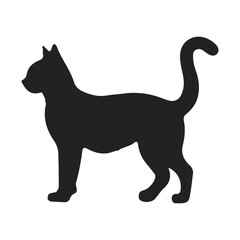 Obraz premium Black cat vector art silhoutee illustration