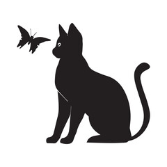 Black cat vector art silhoutee illustration