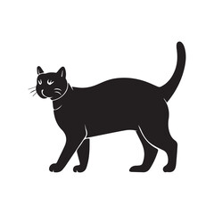 Black cat vector art silhoutee illustration