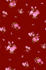 Seamless pattern with vintage roses for summer dress fabrics