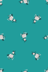 Seamless pattern with vintage roses for summer dress fabrics