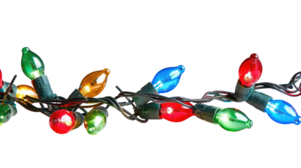 Christmas lights on a transparent background