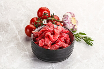Raw beef meat for cooking