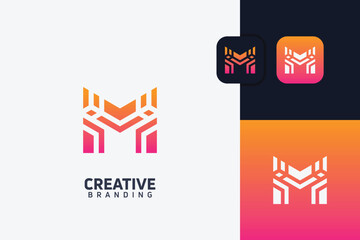 M Letter Trademark Brand Logo