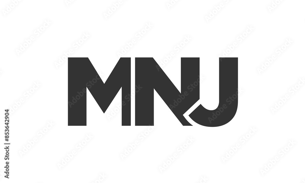 Fototapete mnj logo design template with strong and modern bold text. initial based vector logotype featuring s