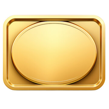 Gold rectangle circle round shape clip art frame cut out