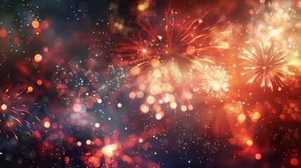 Fototapeta premium Spectacular Fireworks Display, Generative AI